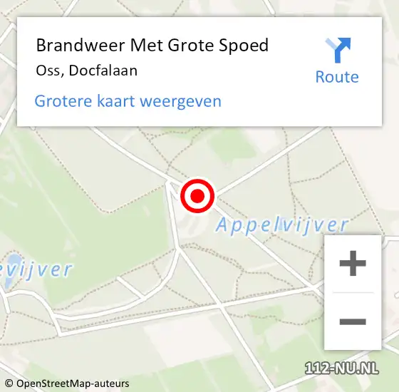 Locatie op kaart van de 112 melding: Brandweer Met Grote Spoed Naar Oss, Docfalaan op 3 september 2019 12:49