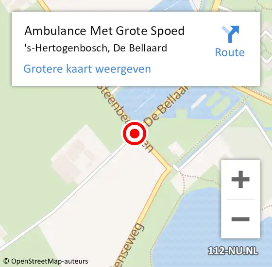 Locatie op kaart van de 112 melding: Ambulance Met Grote Spoed Naar 's-Hertogenbosch, De Bellaard op 3 september 2019 15:30