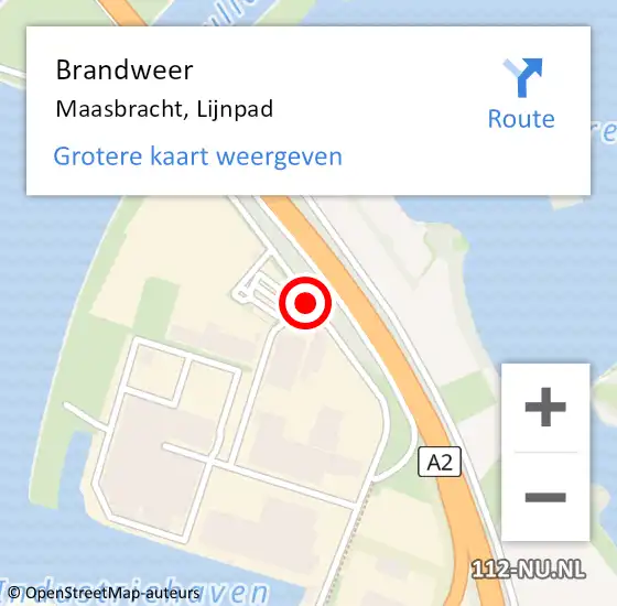 Locatie op kaart van de 112 melding: Brandweer Maasbracht, Lijnpad op 3 september 2019 15:38