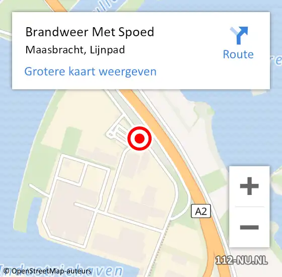 Locatie op kaart van de 112 melding: Brandweer Met Spoed Naar Maasbracht, Lijnpad op 3 september 2019 16:31