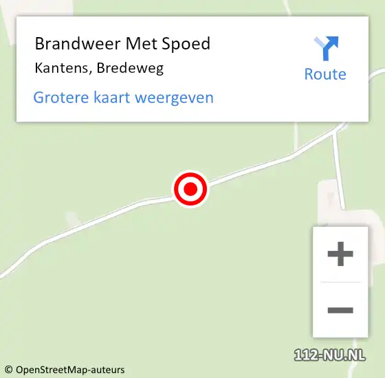 Locatie op kaart van de 112 melding: Brandweer Met Spoed Naar Kantens, Bredeweg op 3 september 2019 17:13