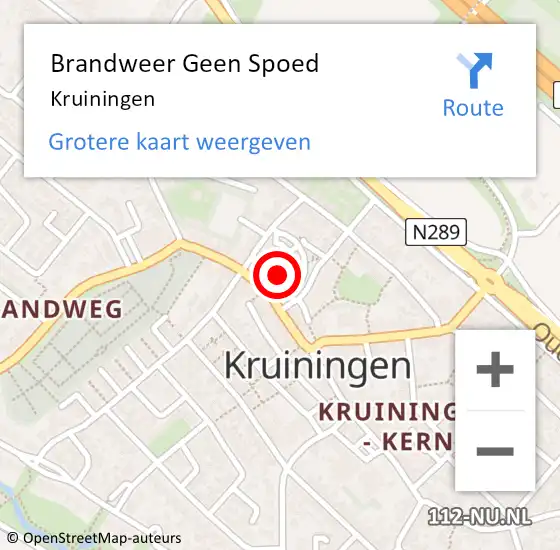 Locatie op kaart van de 112 melding: Brandweer Geen Spoed Naar Kruiningen op 3 september 2019 17:37