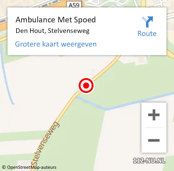 Locatie op kaart van de 112 melding: Ambulance Met Spoed Naar Den Hout, Stelvenseweg op 3 september 2019 21:32