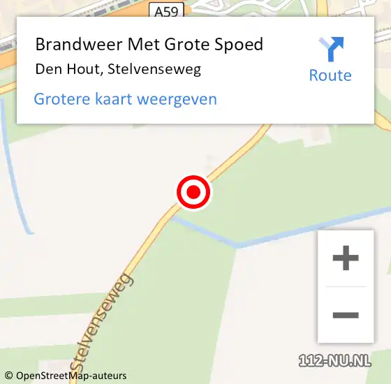 Locatie op kaart van de 112 melding: Brandweer Met Grote Spoed Naar Den Hout, Stelvenseweg op 3 september 2019 21:35