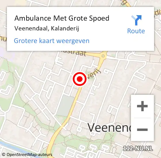 Locatie op kaart van de 112 melding: Ambulance Met Grote Spoed Naar Veenendaal, Kalanderij op 4 september 2019 04:13