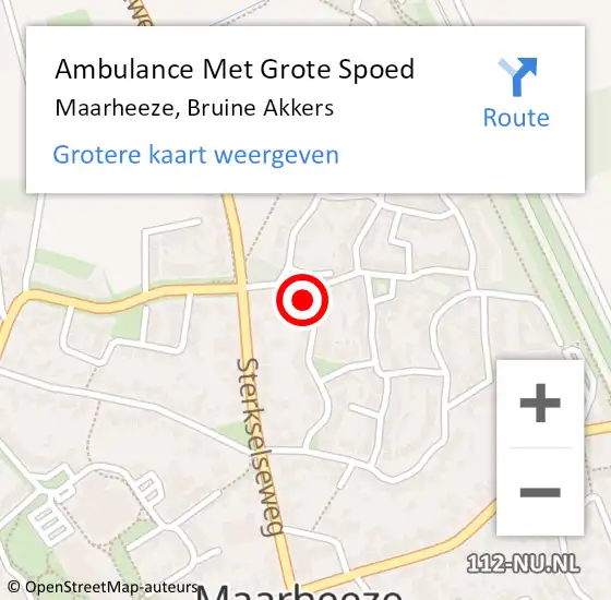 Locatie op kaart van de 112 melding: Ambulance Met Grote Spoed Naar Maarheeze, Bruine Akkers op 4 september 2019 08:28