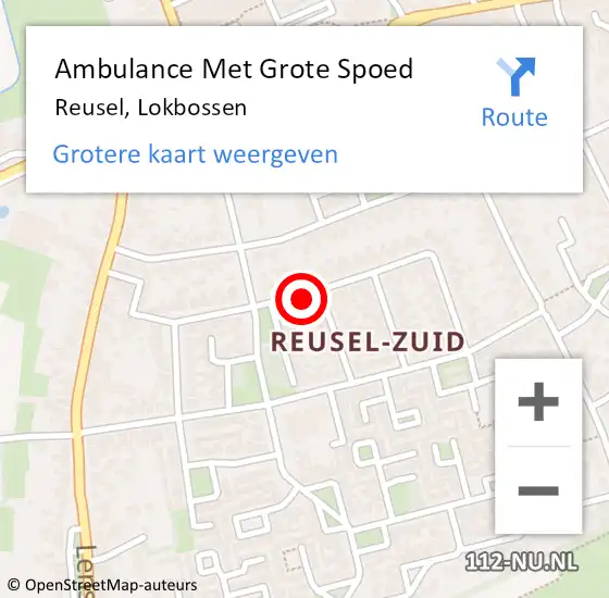Locatie op kaart van de 112 melding: Ambulance Met Grote Spoed Naar Reusel, Lokbossen op 4 september 2019 10:12