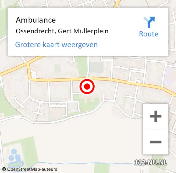 Locatie op kaart van de 112 melding: Ambulance Ossendrecht, Gert Mullerplein op 4 september 2019 11:48
