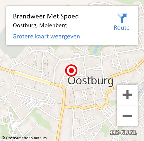 Locatie op kaart van de 112 melding: Brandweer Met Spoed Naar Oostburg, Molenberg op 4 september 2019 11:57