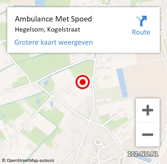 Locatie op kaart van de 112 melding: Ambulance Met Spoed Naar Hegelsom, Kogelstraat op 28 september 2013 14:30