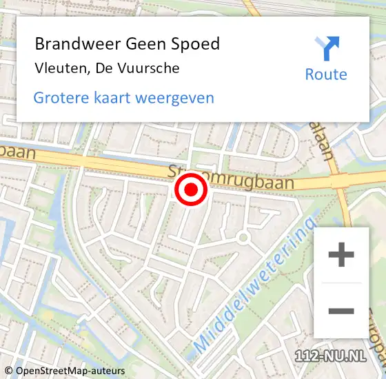 Locatie op kaart van de 112 melding: Brandweer Geen Spoed Naar Vleuten, De Vuursche op 4 september 2019 12:58