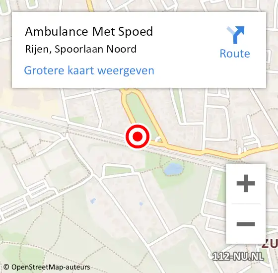 Locatie op kaart van de 112 melding: Ambulance Met Spoed Naar Rijen, Spoorlaan Noord op 4 september 2019 13:17