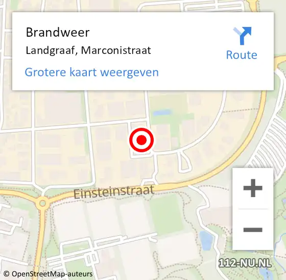 Locatie op kaart van de 112 melding: Brandweer Landgraaf, Marconistraat op 12 april 2014 18:31