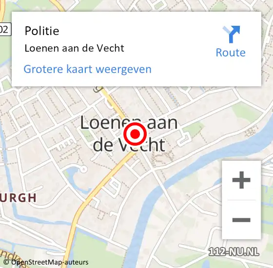 Locatie op kaart van de 112 melding: Politie Loenen aan de Vecht op 4 september 2019 15:37