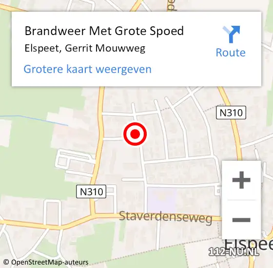 Locatie op kaart van de 112 melding: Brandweer Met Grote Spoed Naar Elspeet, Gerrit Mouwweg op 4 september 2019 16:34