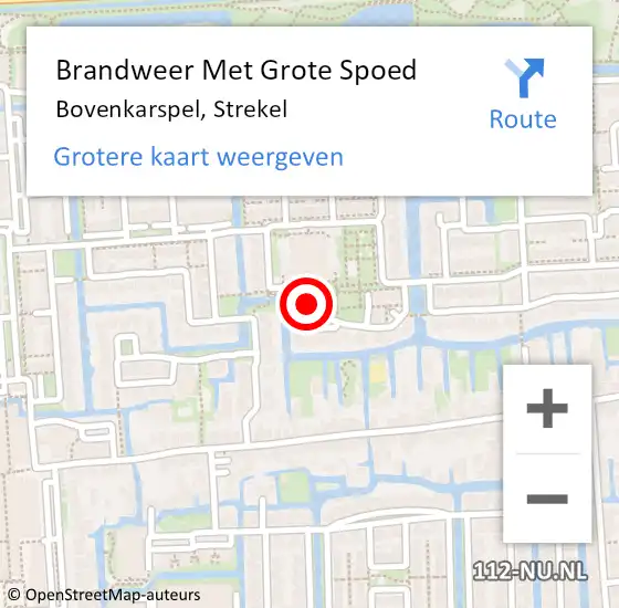 Locatie op kaart van de 112 melding: Brandweer Met Grote Spoed Naar Bovenkarspel, Strekel op 4 september 2019 17:47