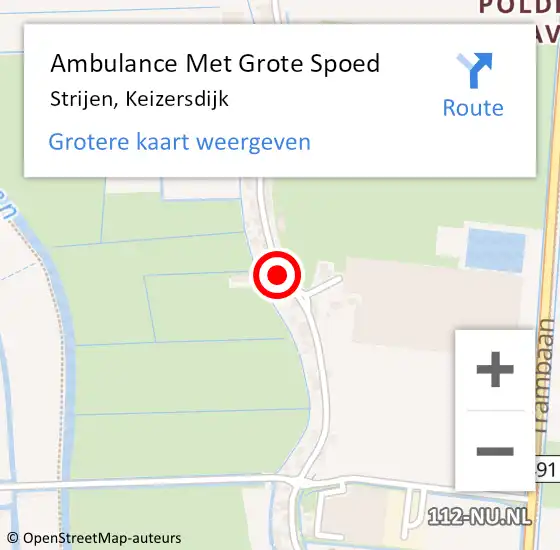 Locatie op kaart van de 112 melding: Ambulance Met Grote Spoed Naar Strijen, Keizersdijk op 4 september 2019 21:17