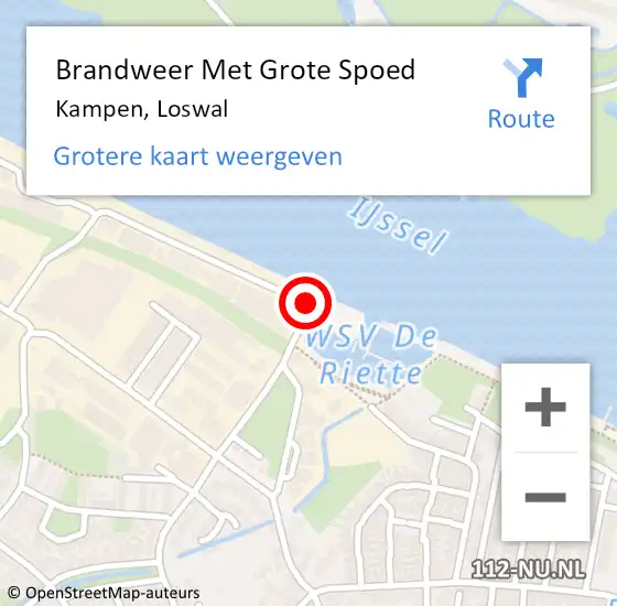 Locatie op kaart van de 112 melding: Brandweer Met Grote Spoed Naar Kampen, Loswal op 5 september 2019 06:43
