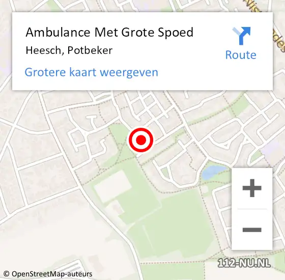Locatie op kaart van de 112 melding: Ambulance Met Grote Spoed Naar Heesch, Potbeker op 5 september 2019 06:55