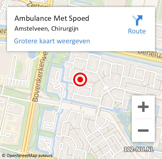 Locatie op kaart van de 112 melding: Ambulance Met Spoed Naar Amstelveen, Chirurgijn op 5 september 2019 08:09