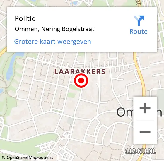 Locatie op kaart van de 112 melding: Politie Ommen, Nering Bogelstraat op 5 september 2019 08:36