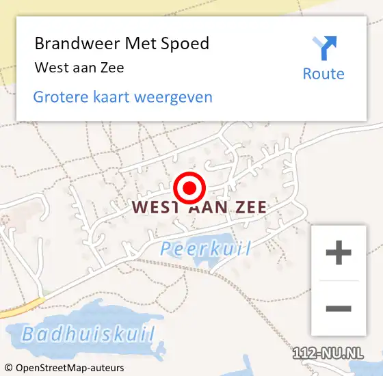 Locatie op kaart van de 112 melding: Brandweer Met Spoed Naar West-Terschelling, West Aan Zee op 5 september 2019 10:39