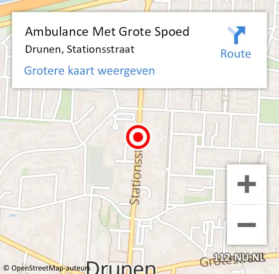 Locatie op kaart van de 112 melding: Ambulance Met Grote Spoed Naar Drunen, Stationsstraat op 5 september 2019 10:51