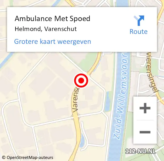 Locatie op kaart van de 112 melding: Ambulance Met Spoed Naar Helmond, Varenschut op 5 september 2019 11:56