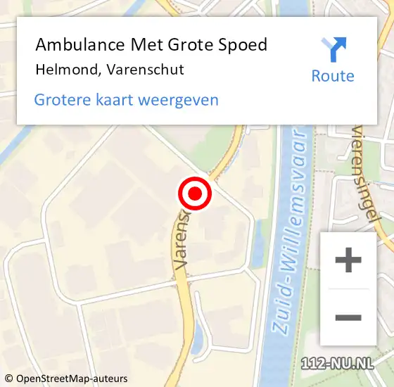 Locatie op kaart van de 112 melding: Ambulance Met Grote Spoed Naar Helmond, Varenschut op 5 september 2019 12:00