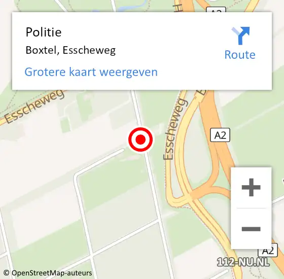 Locatie op kaart van de 112 melding: Politie Boxtel, Esscheweg op 5 september 2019 12:15