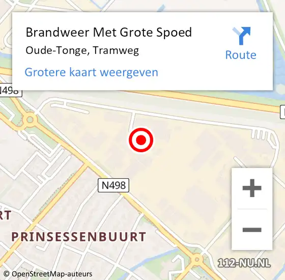 Locatie op kaart van de 112 melding: Brandweer Met Grote Spoed Naar Oude-Tonge, Tramweg op 5 september 2019 13:47