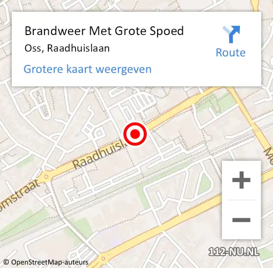 Locatie op kaart van de 112 melding: Brandweer Met Grote Spoed Naar Oss, Raadhuislaan op 5 september 2019 16:03