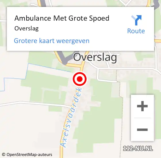 Locatie op kaart van de 112 melding: Ambulance Met Grote Spoed Naar Overslag op 5 september 2019 19:03