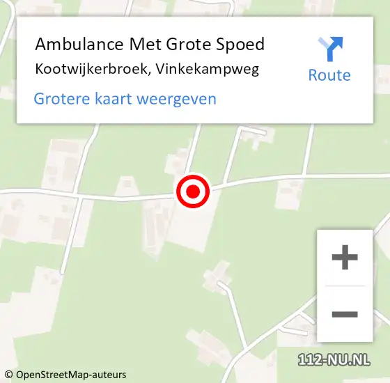 Locatie op kaart van de 112 melding: Ambulance Met Grote Spoed Naar Kootwijkerbroek, Vinkekampweg op 5 september 2019 21:03