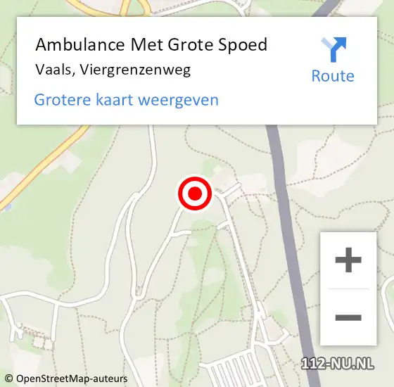 Locatie op kaart van de 112 melding: Ambulance Met Grote Spoed Naar Vaals, Viergrenzenweg op 12 april 2014 21:25