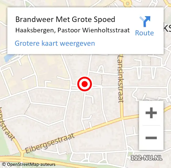 Locatie op kaart van de 112 melding: Brandweer Met Grote Spoed Naar Haaksbergen, Pastoor Wienholtsstraat op 5 september 2019 23:46