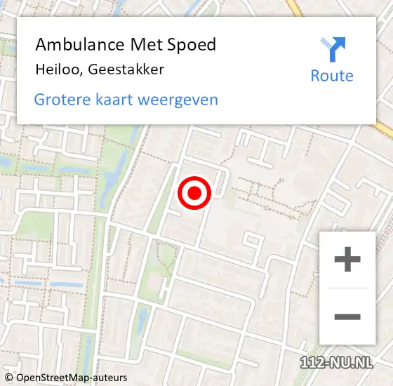 Locatie op kaart van de 112 melding: Ambulance Met Spoed Naar Heiloo, Geestakker op 6 september 2019 00:12