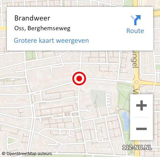 Locatie op kaart van de 112 melding: Brandweer Oss, Berghemseweg op 6 september 2019 03:09