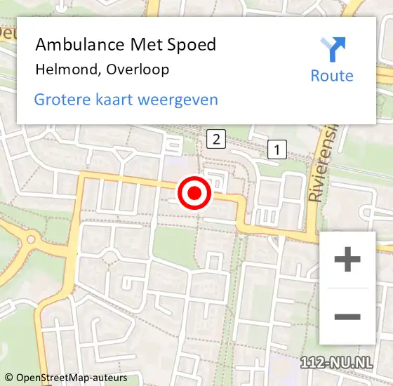 Locatie op kaart van de 112 melding: Ambulance Met Spoed Naar Helmond, Overloop op 6 september 2019 07:11