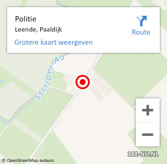 Locatie op kaart van de 112 melding: Politie Leende, Paaldijk op 6 september 2019 07:31