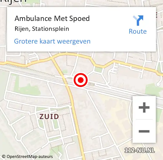 Locatie op kaart van de 112 melding: Ambulance Met Spoed Naar Rijen, Stationsplein op 6 september 2019 08:12