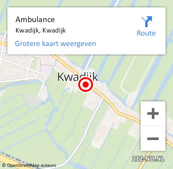 Locatie op kaart van de 112 melding: Ambulance Kwadijk, Kwadijk op 6 september 2019 09:10