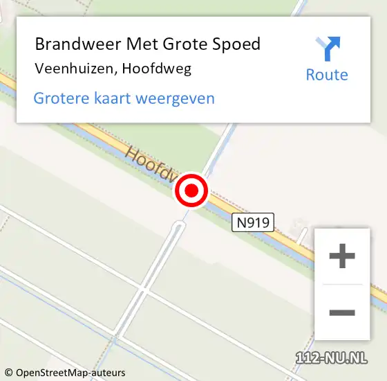 Locatie op kaart van de 112 melding: Brandweer Met Grote Spoed Naar Veenhuizen, Hoofdweg op 6 september 2019 11:36