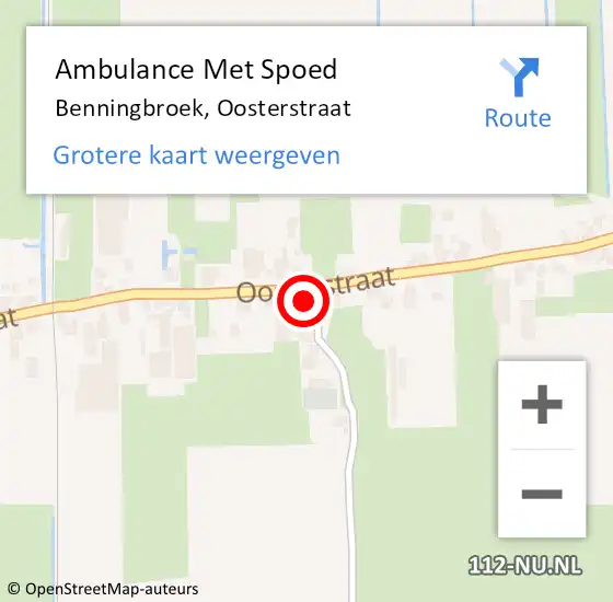 Locatie op kaart van de 112 melding: Ambulance Met Spoed Naar Benningbroek, Oosterstraat op 12 april 2014 22:40