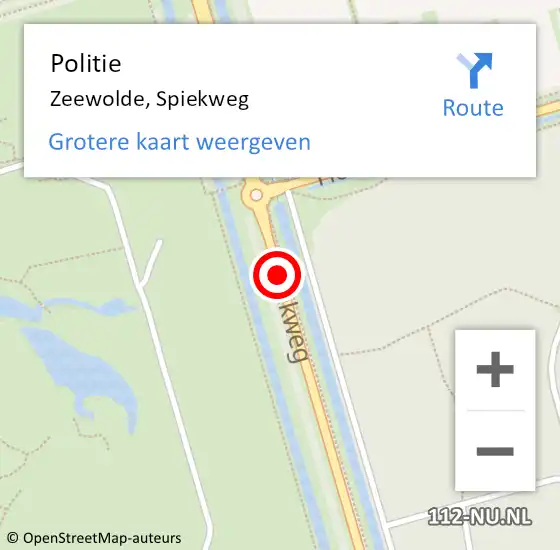 Locatie op kaart van de 112 melding: Politie Zeewolde, Spiekweg op 6 september 2019 13:47