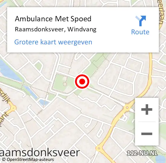 Locatie op kaart van de 112 melding: Ambulance Met Spoed Naar Raamsdonksveer, Windvang op 6 september 2019 14:34