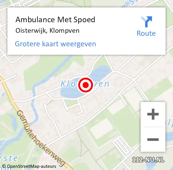 Locatie op kaart van de 112 melding: Ambulance Met Spoed Naar Oisterwijk, Klompven op 6 september 2019 15:04