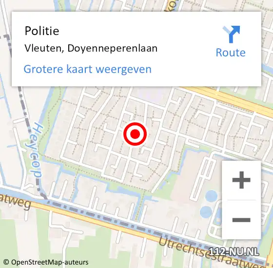 Locatie op kaart van de 112 melding: Politie Vleuten, Doyenneperenlaan op 6 september 2019 15:10