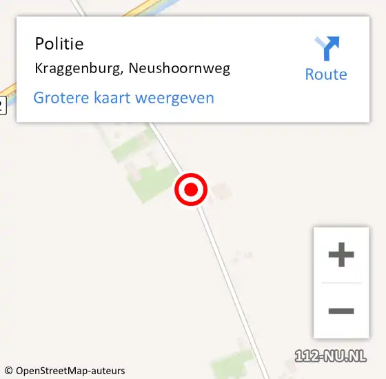 Locatie op kaart van de 112 melding: Politie Kraggenburg, Neushoornweg op 6 september 2019 17:30