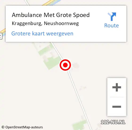 Locatie op kaart van de 112 melding: Ambulance Met Grote Spoed Naar Kraggenburg, Neushoornweg op 6 september 2019 17:45